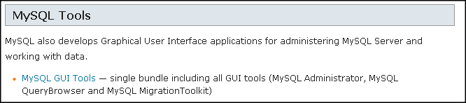 Tlchargement du gui tools mysql